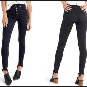 Madewell | 9" High Rise Skinny in Faded Black with Button Fly | Sz 27